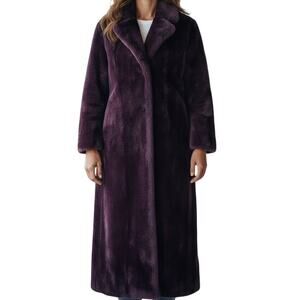 Changing Scene Vintage Deep Purple Faux Fur Wrap Coat Size Medium 12 14